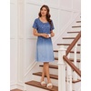 image:imageEkouaer Nightgowns for Women Short Sleeve Night Dress Printed SleepwearDark Blue Vine