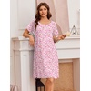 image:imageEkouaer Nightgowns for Women Short Sleeve Night Dress Printed SleepwearPink Floral