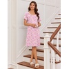 image:imageEkouaer Nightgowns for Women Short Sleeve Night Dress Printed SleepwearPink Floral