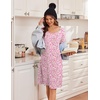 image:imageEkouaer Nightgowns for Women Short Sleeve Night Dress Printed SleepwearPink Floral