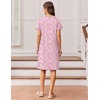 image:imageEkouaer Nightgowns for Women Short Sleeve Night Dress Printed SleepwearPink Floral
