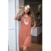 image:imageEkouaer Nightgowns for Women Short Sleeve Night Dress Printed SleepwearPinkmoon