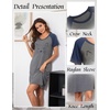 image:imageEkouaer Nightgowns for Women Short Sleeve Night Dress Printed SleepwearPinkmoon