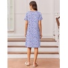 image:imageEkouaer Nightgowns for Women Short Sleeve Night Dress Printed SleepwearPurple Point