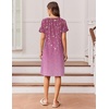 image:imageEkouaer Nightgowns for Women Short Sleeve Night Dress Printed SleepwearPurple Vine