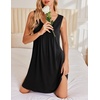 image:imageEkouaer Nightgowns for Women Sleeveless Sleep Shirt Tank V Neck Night GownBlack