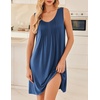 image:imageEkouaer Nightgowns for Women Sleeveless Sleep Shirt Tank V Neck Night GownBlue