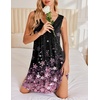 image:imageEkouaer Nightgowns for Women Sleeveless Sleep Shirt Tank V Neck Night GownCherry Blossoms