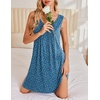 image:imageEkouaer Nightgowns for Women Sleeveless Sleep Shirt Tank V Neck Night GownDog Footprints