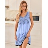 image:imageEkouaer Nightgowns for Women Sleeveless Sleep Shirt Tank V Neck Night GownDusty Blue Print