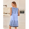 image:imageEkouaer Nightgowns for Women Sleeveless Sleep Shirt Tank V Neck Night GownDusty Blue Print