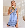 image:imageEkouaer Nightgowns for Women Sleeveless Sleep Shirt Tank V Neck Night GownDusty Blue Print