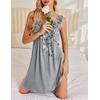 image:imageEkouaer Nightgowns for Women Sleeveless Sleep Shirt Tank V Neck Night GownGray Floral