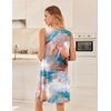 image:imageEkouaer Nightgowns for Women Sleeveless Sleep Shirt Tank V Neck Night GownMarble Tie Dye