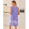 image:imageEkouaer Nightgowns for Women Sleeveless Sleep Shirt Tank V Neck Night GownPurple Flowers