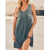image:imageEkouaer Nightgowns for Women Sleeveless Sleep Shirt Tank V Neck Night GownSage Green Floral
