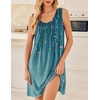 image:imageEkouaer Nightgowns for Women Sleeveless Sleep Shirt Tank V Neck Night GownSparkling Branches