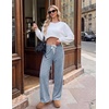 image:imageEkouaer Pajama Pants Women 2026 Soft Pj Bottom Wide Leg Lounge Sleep PantsLight Blue