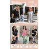 image:imageEkouaer Pajama Sets for Women 2 Piece Short Sleeve Pj V Neck Chest PocketBlack White Floral
