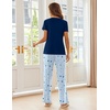 image:imageEkouaer Pajama Sets for Women 2 Piece Short Sleeve Pj V Neck Chest PocketBluenavy Star