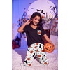 image:imageEkouaer Pajama Sets for Women 2 Piece Short Sleeve Pj V Neck Chest PocketHalloween Kitty