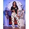 image:imageEkouaer Pajama Sets for Women 2 Piece Short Sleeve Pj V Neck Chest PocketHalloween Kitty