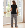 image:imageEkouaer Pajama Sets for Women 2 Piece Short Sleeve Pj V Neck Chest PocketLeopard Grey