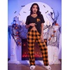 image:imageEkouaer Pajama Sets for Women 2 Piece Short Sleeve Pj V Neck Chest PocketOrange Plaid
