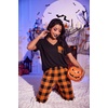 image:imageEkouaer Pajama Sets for Women 2 Piece Short Sleeve Pj V Neck Chest PocketOrange Plaid