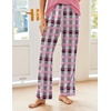 image:imageEkouaer Pajama Sets for Women 2 Piece Short Sleeve Pj V Neck Chest PocketPink Plaid Bow Tie