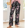 image:imageEkouaer Pajama Sets for Women 2 Piece Short Sleeve Pj V Neck Chest PocketPinkblack Flower