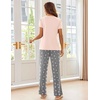 image:imageEkouaer Pajama Sets for Women 2 Piece Short Sleeve Pj V Neck Chest PocketPinkgrey Star