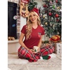 image:imageEkouaer Pajama Sets for Women 2 Piece Short Sleeve Pj V Neck Chest PocketRedgreen Plaid