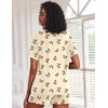 image:imageEkouaer Pajamas Set for Women Short Sleeve Lounge Set 2 Piece Soft Cute PjsBeige Butterfly