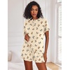 image:imageEkouaer Pajamas Set for Women Short Sleeve Lounge Set 2 Piece Soft Cute PjsBeige Butterfly