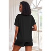 image:imageEkouaer Pajamas Set for Women Short Sleeve Lounge Set 2 Piece Soft Cute PjsBlack