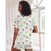 image:imageEkouaer Pajamas Set for Women Short Sleeve Lounge Set 2 Piece Soft Cute PjsGreen Cocktail Glass