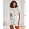 image:imageEkouaer Pajamas Set for Women Short Sleeve Lounge Set 2 Piece Soft Cute PjsGreen Cocktail Glass
