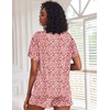 image:imageEkouaer Pajamas Set for Women Short Sleeve Lounge Set 2 Piece Soft Cute PjsPink Leopard
