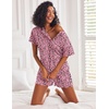 image:imageEkouaer Pajamas Set for Women Short Sleeve Lounge Set 2 Piece Soft Cute PjsPink White Leopard