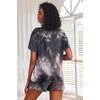 image:imageEkouaer Pajamas Set for Women Short Sleeve Lounge Set 2 Piece Soft Cute PjsTie Dye Black Pink