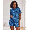 image:imageEkouaer Pajamas Set for Women Short Sleeve Lounge Set 2 Piece Soft Cute PjsTie Dye Blue Butterfly