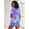 image:imageEkouaer Pajamas Set for Women Short Sleeve Lounge Set 2 Piece Soft Cute PjsTie Dye Blue and Purple