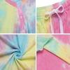 image:imageEkouaer Pajamas Set for Women Short Sleeve Lounge Set 2 Piece Soft Cute PjsTie Dye Pink Yellow