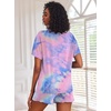 image:imageEkouaer Pajamas Set for Women Short Sleeve Lounge Set 2 Piece Soft Cute PjsTie Dye Rose Red Blue