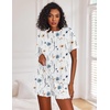 image:imageEkouaer Pajamas Set for Women Short Sleeve Lounge Set 2 Piece Soft Cute PjsWhite Flower