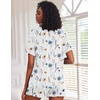 image:imageEkouaer Pajamas Set for Women Short Sleeve Lounge Set 2 Piece Soft Cute PjsWhite Flower