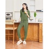 image:imageEkouaer Pajamas Womens Long Sleeve Pj Set Soft 2 Piece LoungewearArmy Green