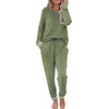 image:imageEkouaer Pajamas Womens Long Sleeve Pj Set Soft 2 Piece LoungewearArmy Green