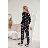 image:imageEkouaer Pajamas Womens Long Sleeve Pj Set Soft 2 Piece LoungewearBlack With Pink Hearts